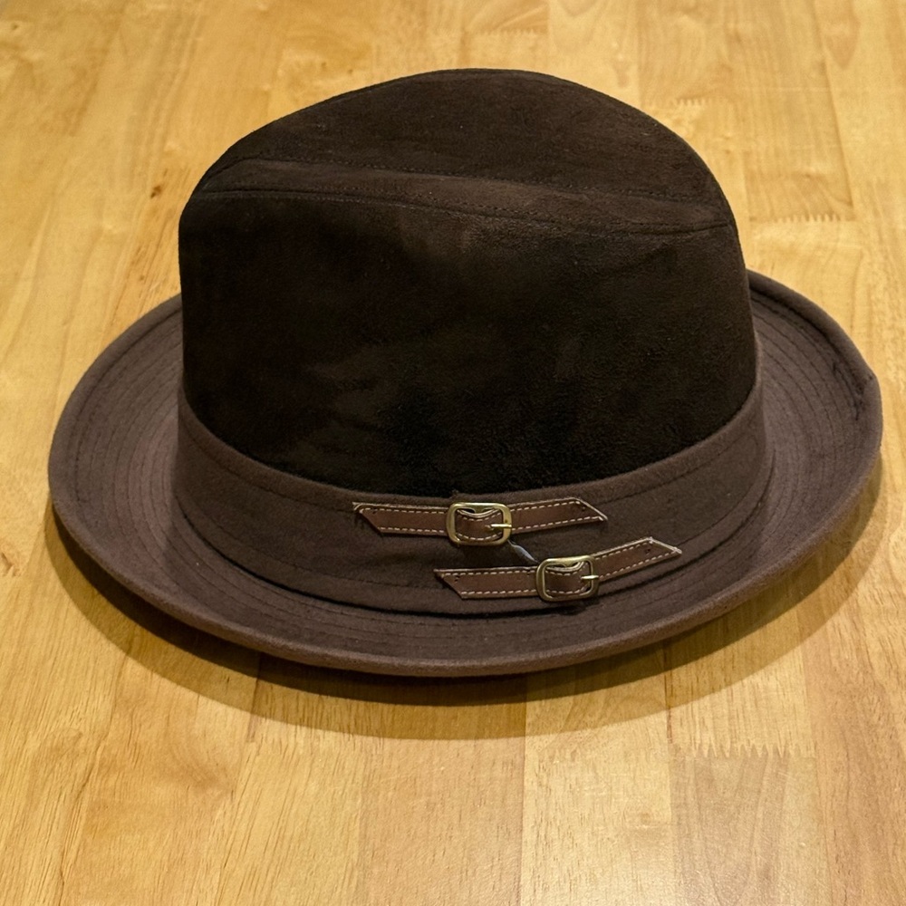 Vintage Knox Fedora – Size 6 7/8 – Classic Brown Genuine Suede Leather Unisex